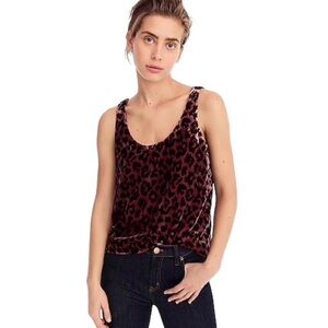 NWT J Crew Always Leopard Print Velvet Lined Tank